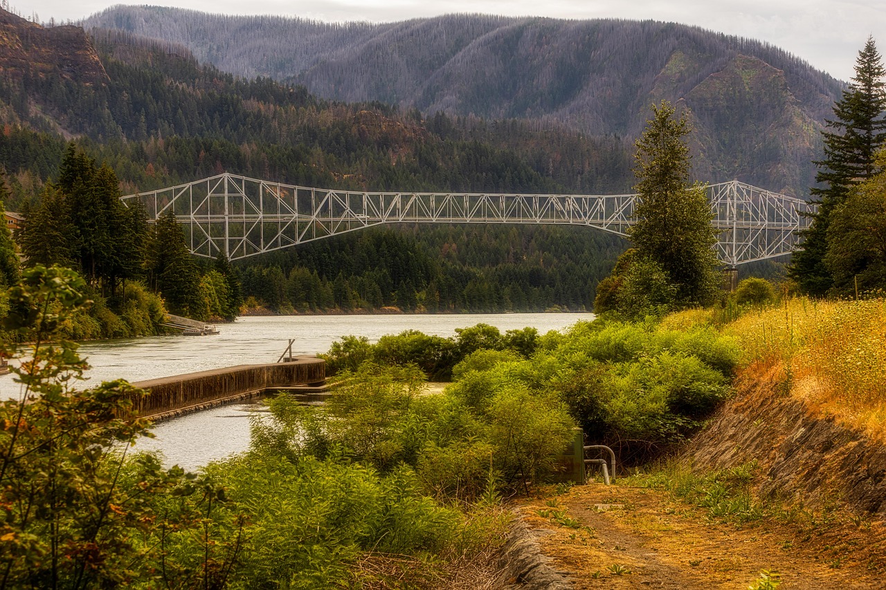 Crossing the Bridge of the Gods, as seen in the movie's sweeping opening credits.