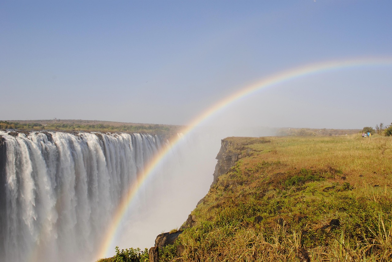 Victoria Falls discharges over 500 million liters of water every minute during peak season.