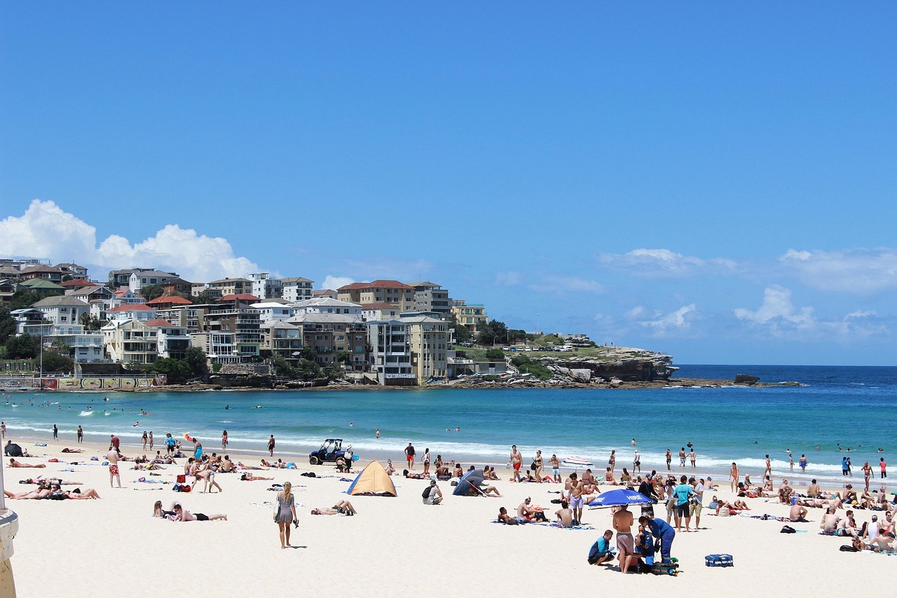 Christmas in Sydney means sun, surf, and festive celebrations at the iconic Bondi Beach.